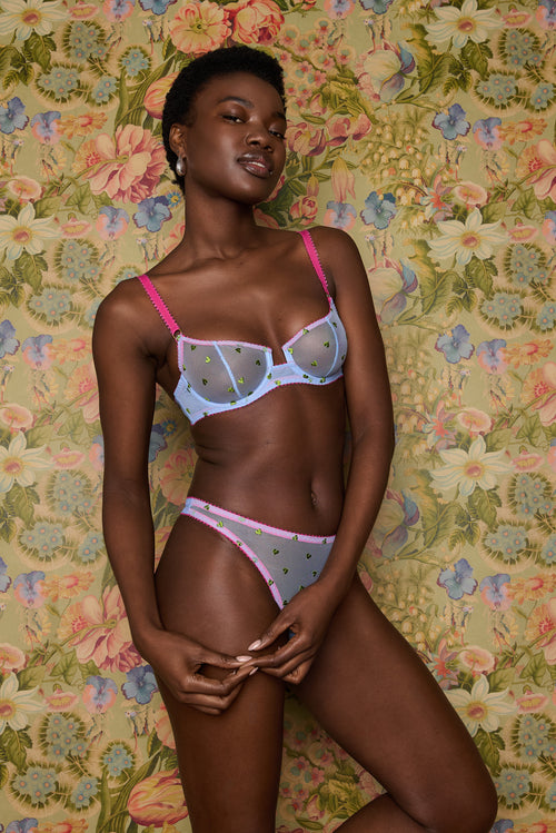 Betty Heart Embroidery Underwire Bra